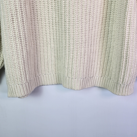 Aerie Chunky Knit Crew NeckRaglanLong Sleeve Pullover Sweater Cream Small Petite - Picture 4 of 11